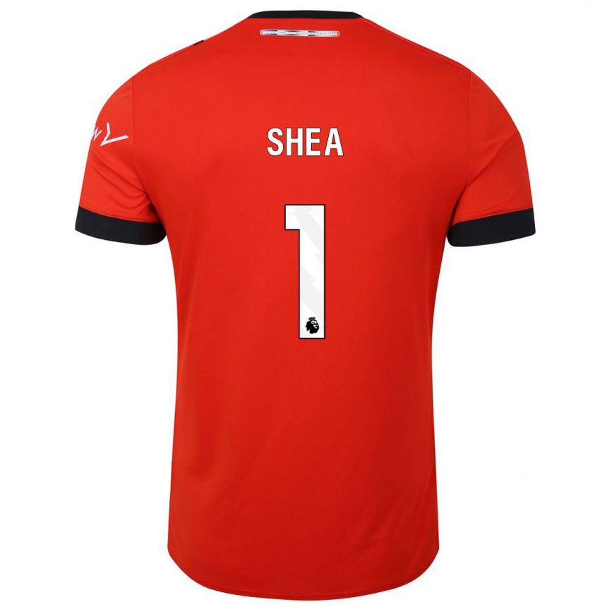 Damen Fußball James Shea #1 Rot Heimtrikot Trikot 2023/24 T-Shirt Luxemburg