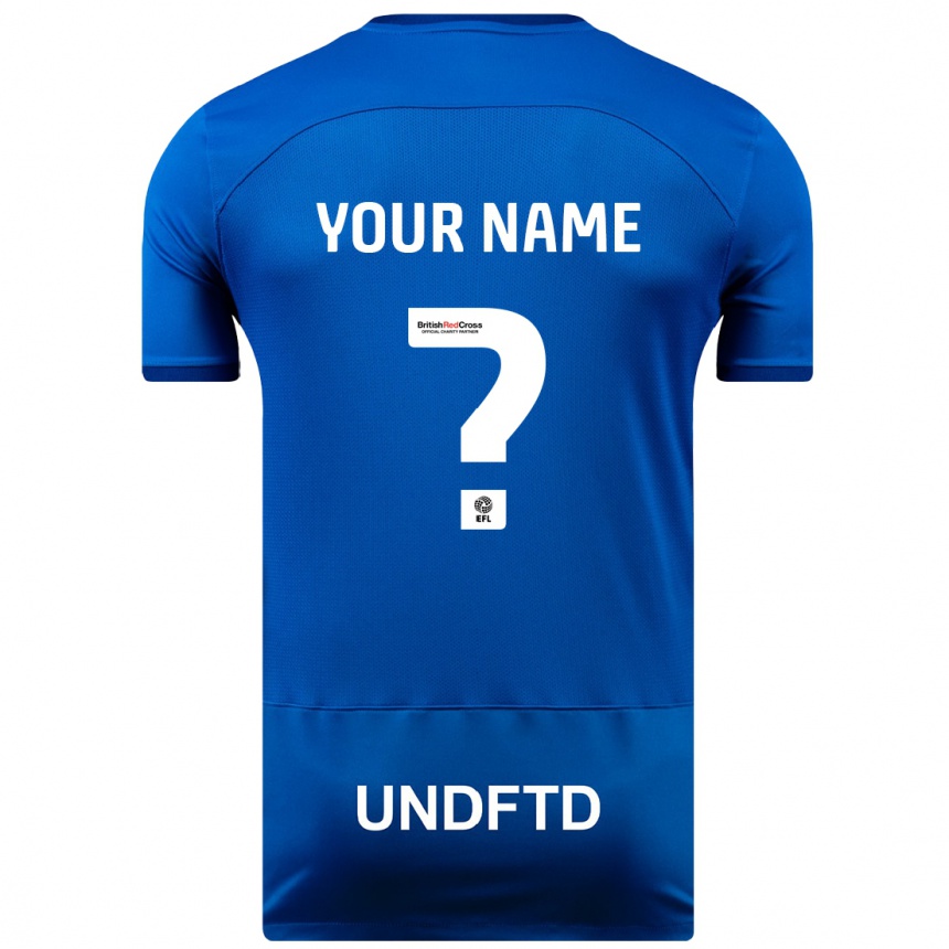 Damen Fußball Ihren Namen #0 Blau Heimtrikot Trikot 2023/24 T-Shirt Luxemburg