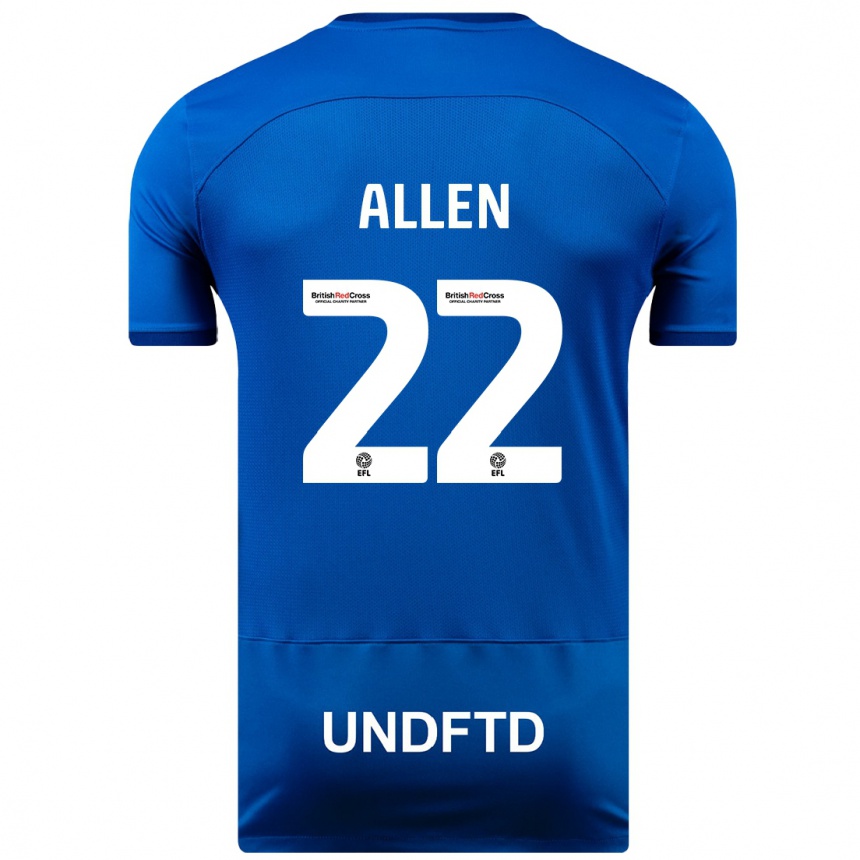 Damen Fußball Remi Allen #22 Blau Heimtrikot Trikot 2023/24 T-Shirt Luxemburg
