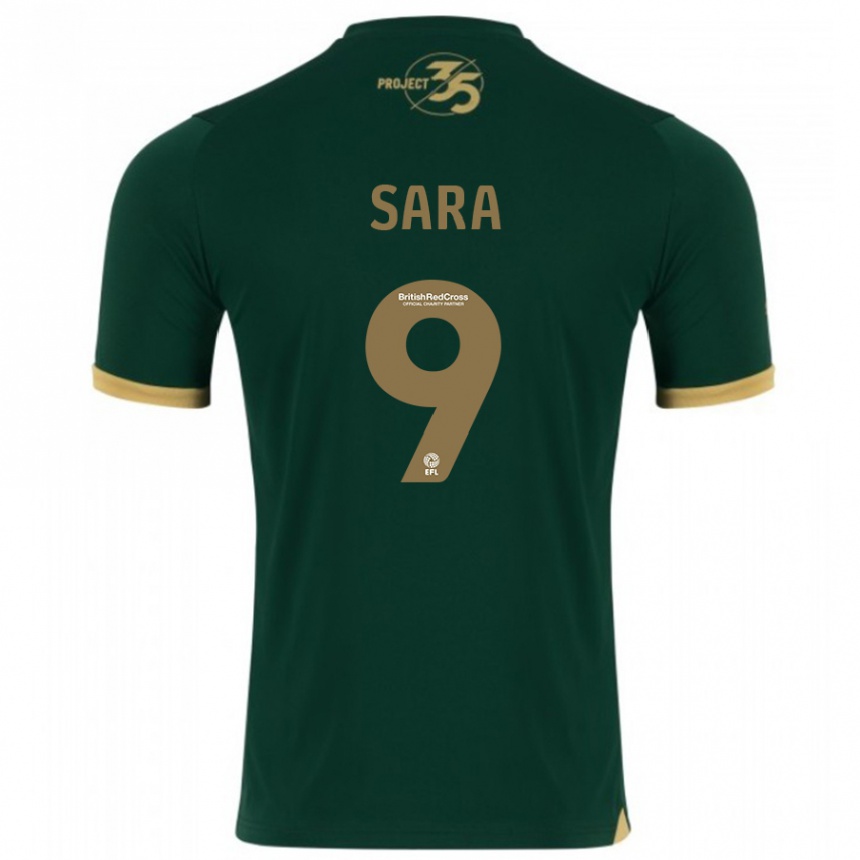 Damen Fußball Ellie Sara #9 Grün Heimtrikot Trikot 2023/24 T-Shirt Luxemburg
