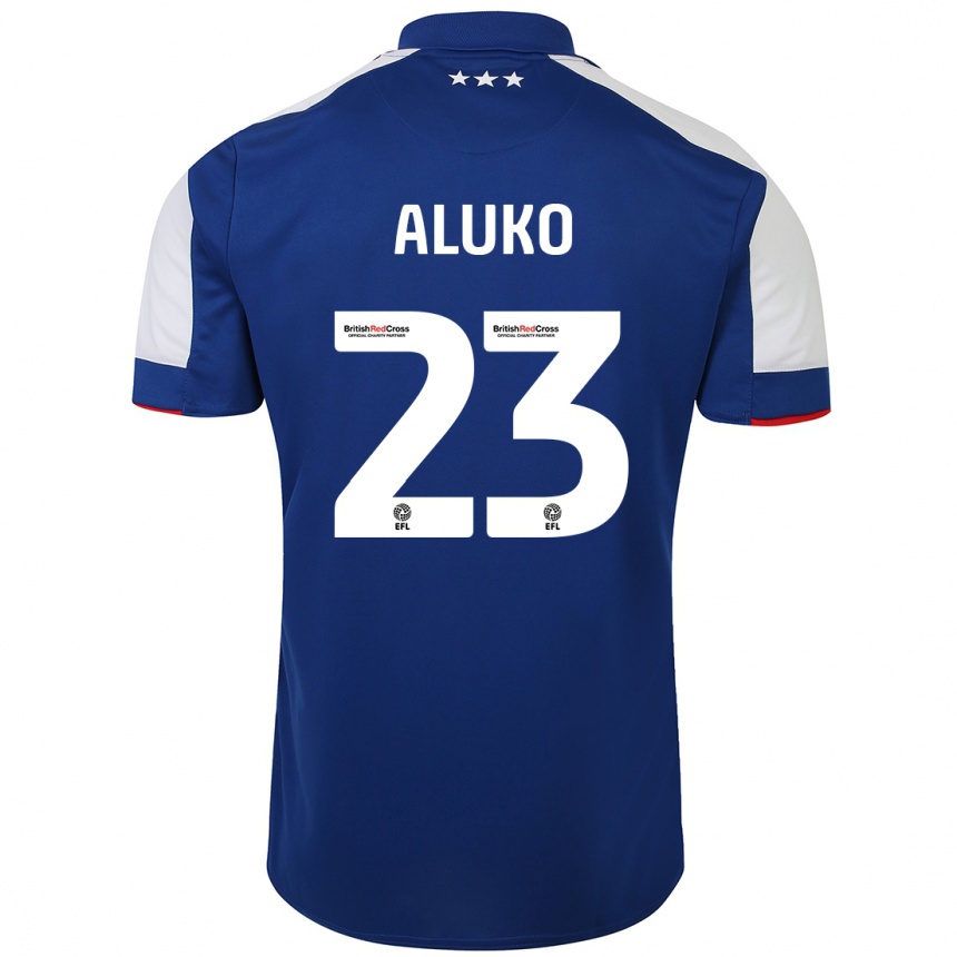 Damen Fußball Sone Aluko #23 Blau Heimtrikot Trikot 2023/24 T-Shirt Luxemburg