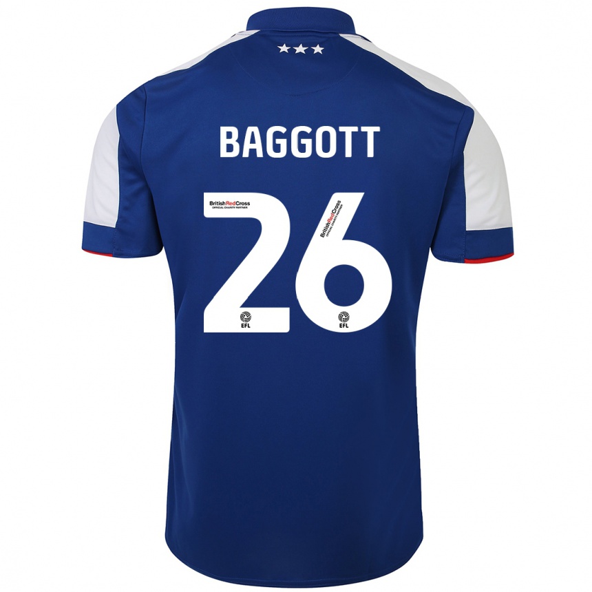 Damen Fußball Elkan Baggott #26 Blau Heimtrikot Trikot 2023/24 T-Shirt Luxemburg