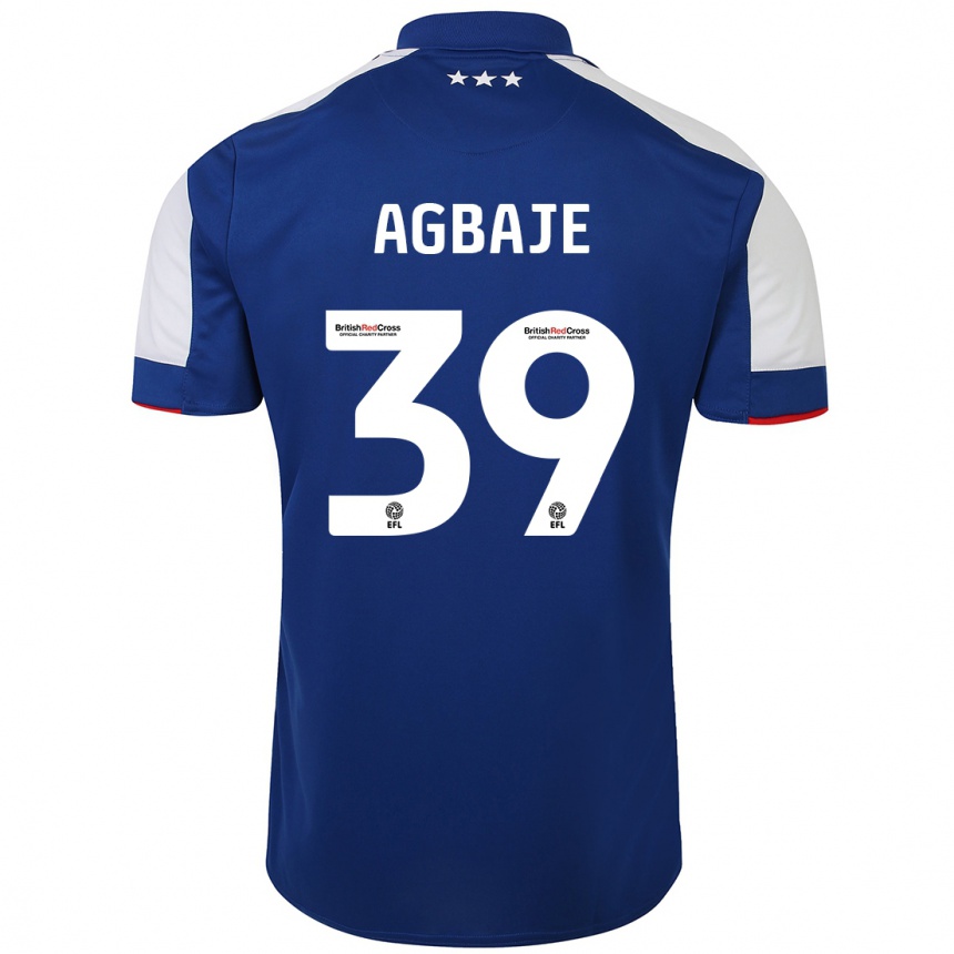 Damen Fußball Edwin Agbaje #39 Blau Heimtrikot Trikot 2023/24 T-Shirt Luxemburg