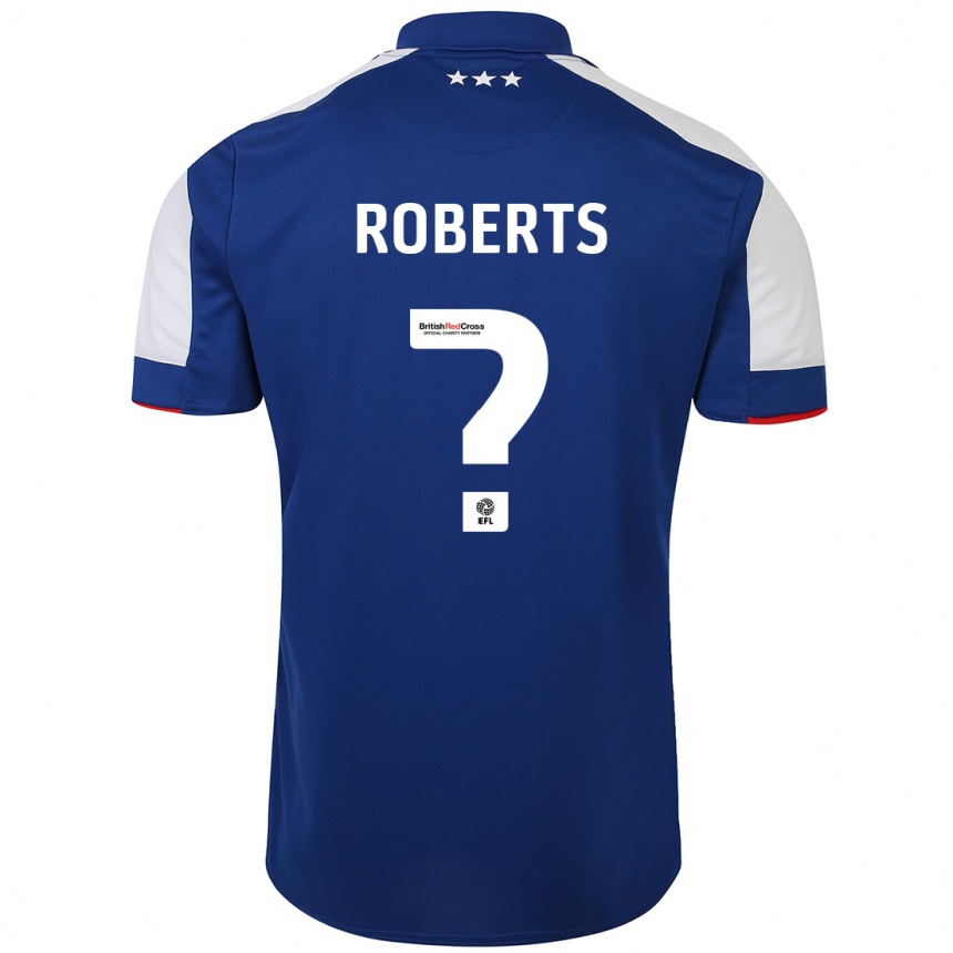 Damen Fußball Mathaeus Roberts #0 Blau Heimtrikot Trikot 2023/24 T-Shirt Luxemburg