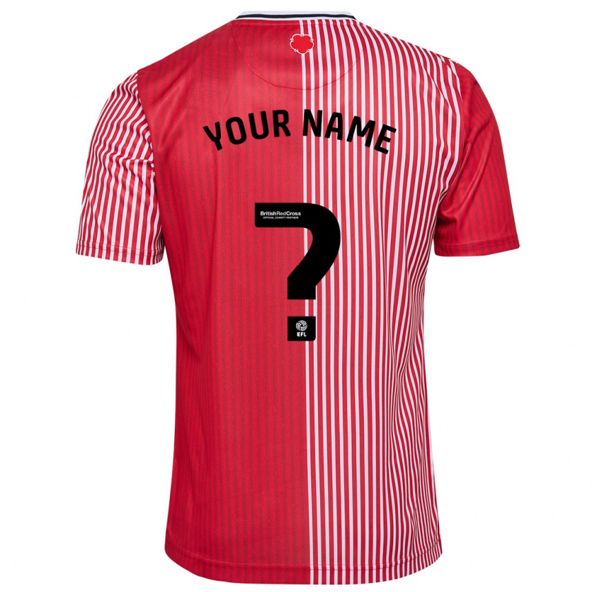 Damen Fußball Ihren Namen #0 Rot Heimtrikot Trikot 2023/24 T-Shirt Luxemburg
