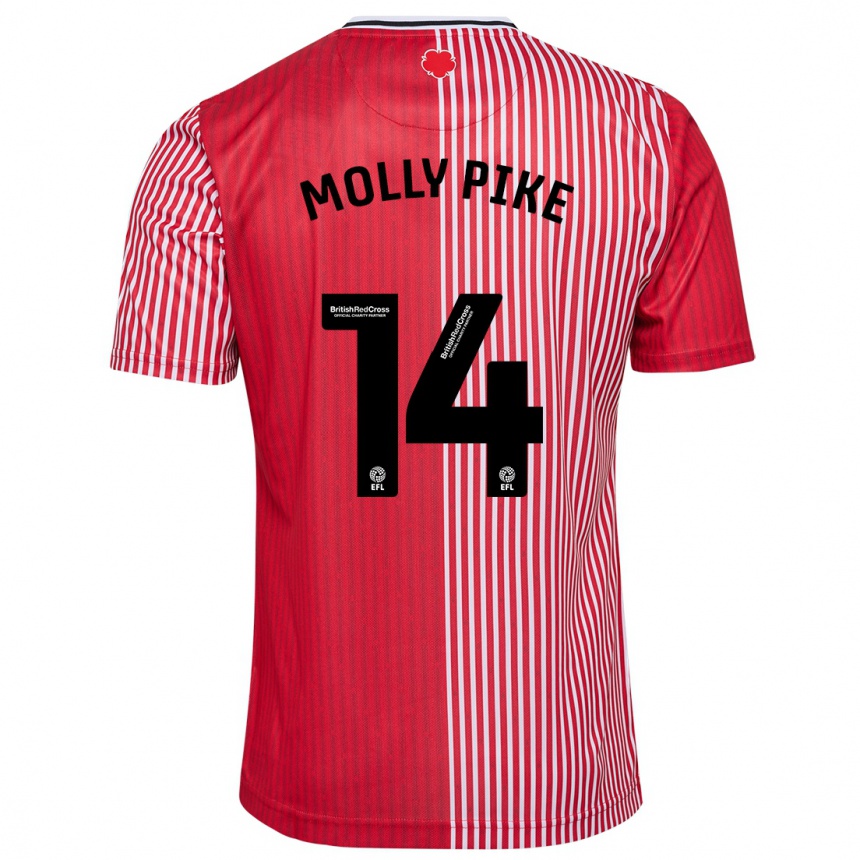 Damen Fußball Molly Pike #14 Rot Heimtrikot Trikot 2023/24 T-Shirt Luxemburg