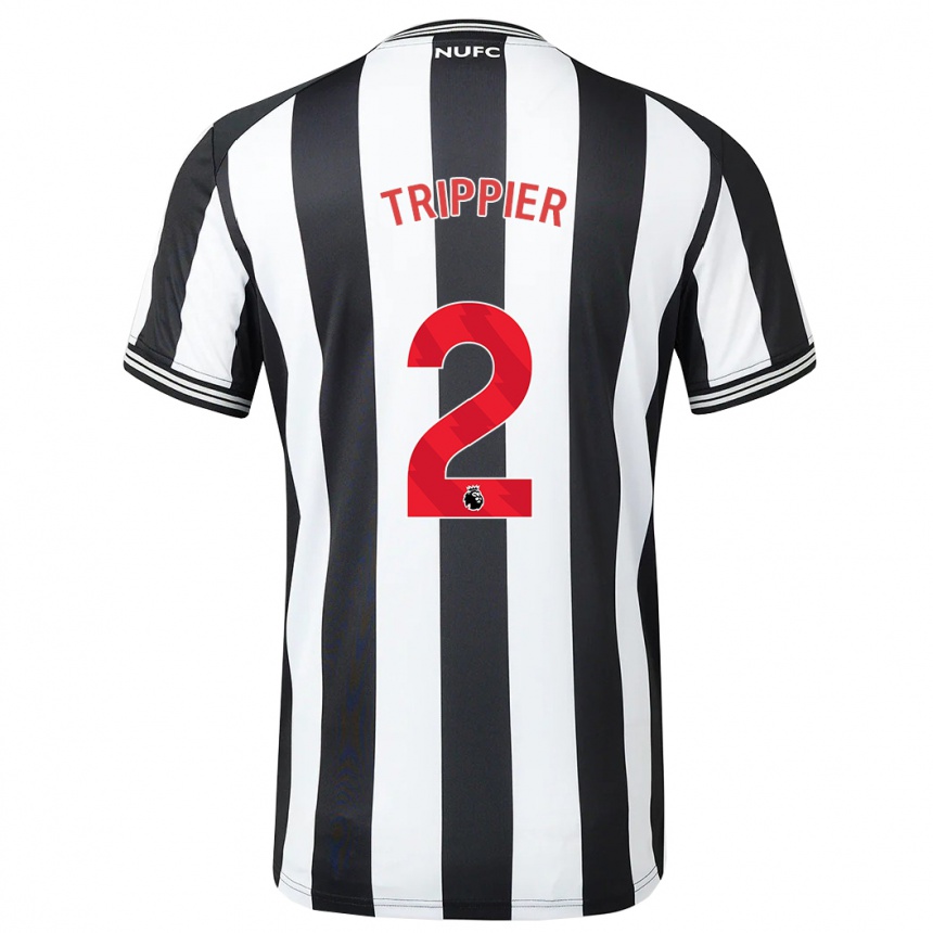 Damen Fußball Kieran Trippier #2 Schwarz-Weiss Heimtrikot Trikot 2023/24 T-Shirt Luxemburg