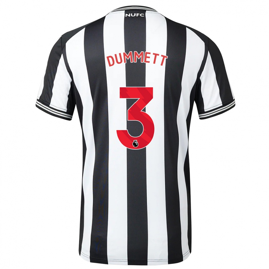 Damen Fußball Paul Dummett #3 Schwarz-Weiss Heimtrikot Trikot 2023/24 T-Shirt Luxemburg