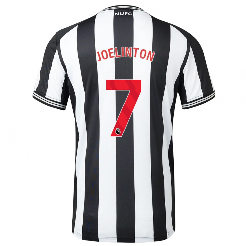 Damen Fußball Joelinton #7 Schwarz-Weiss Heimtrikot Trikot 2023/24 T-Shirt Luxemburg