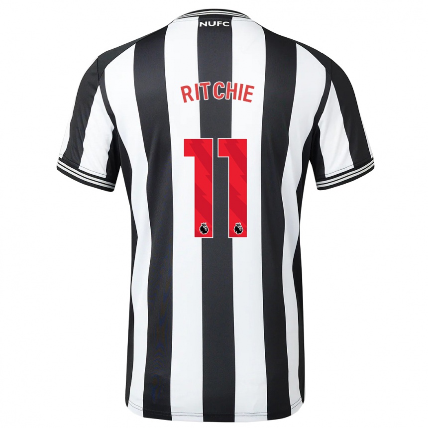 Damen Fußball Matt Ritchie #11 Schwarz-Weiss Heimtrikot Trikot 2023/24 T-Shirt Luxemburg