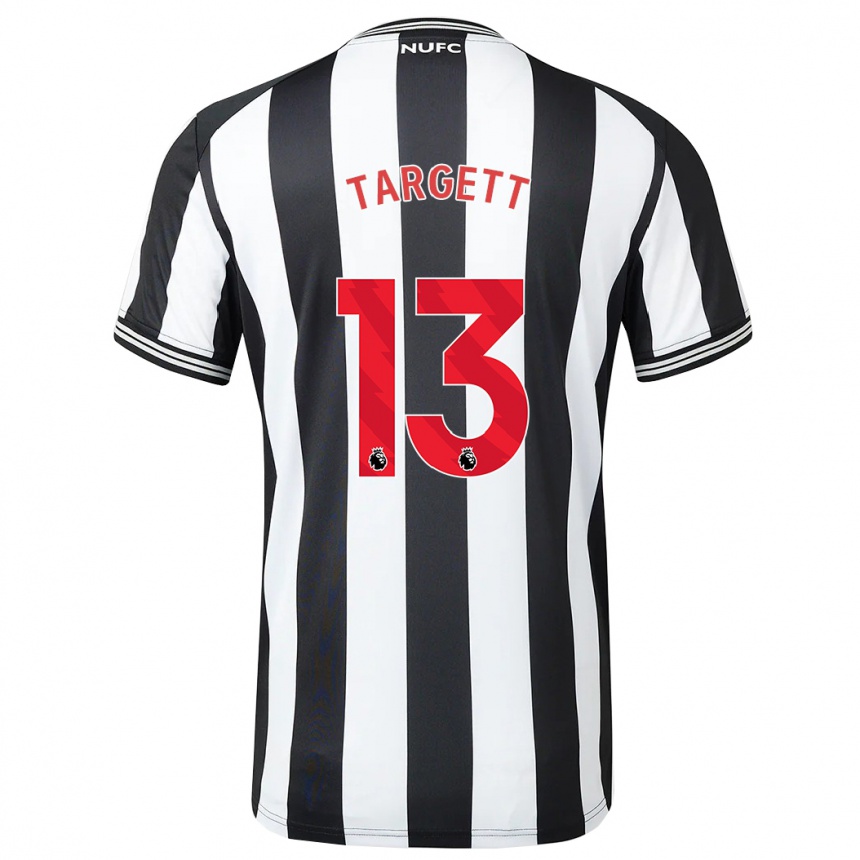 Damen Fußball Matt Targett #13 Schwarz-Weiss Heimtrikot Trikot 2023/24 T-Shirt Luxemburg