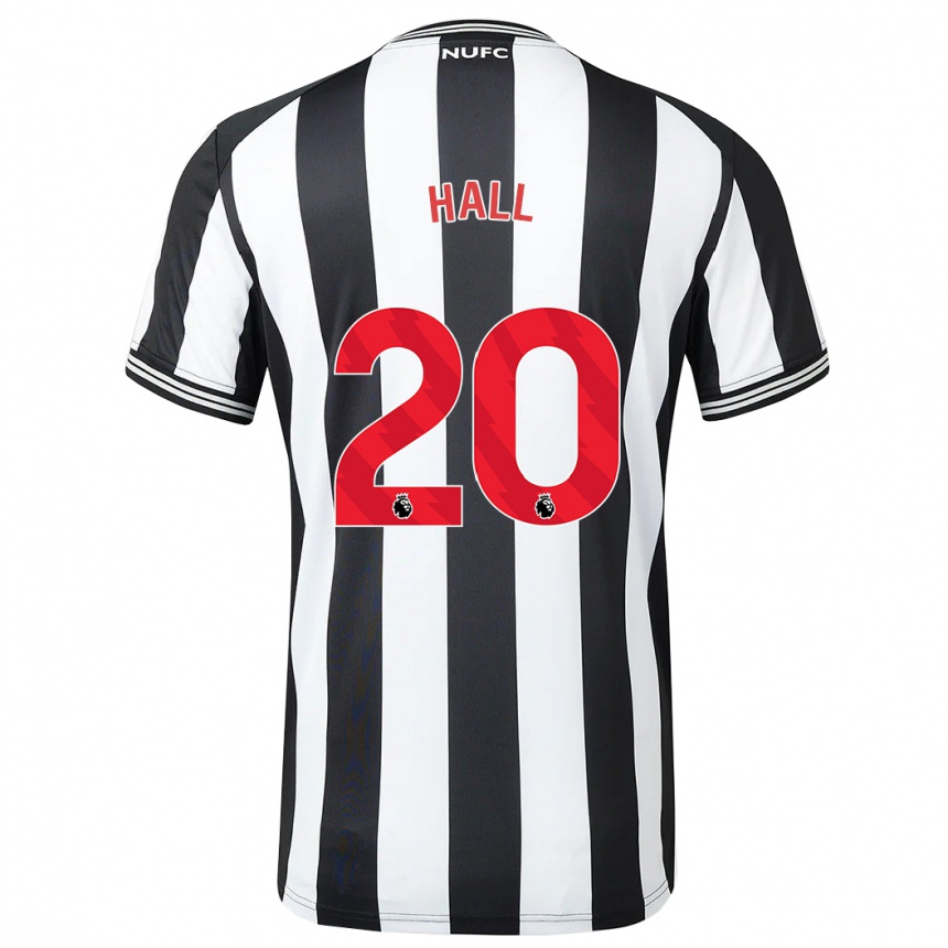 Damen Fußball Lewis Hall #20 Schwarz-Weiss Heimtrikot Trikot 2023/24 T-Shirt Luxemburg