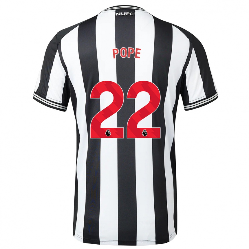 Damen Fußball Nick Pope #22 Schwarz-Weiss Heimtrikot Trikot 2023/24 T-Shirt Luxemburg