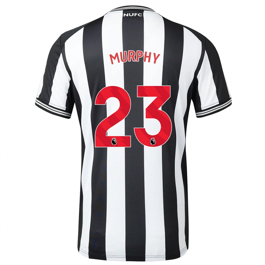 Damen Fußball Jacob Murphy #23 Schwarz-Weiss Heimtrikot Trikot 2023/24 T-Shirt Luxemburg