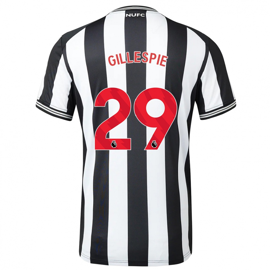 Damen Fußball Mark Gillespie #29 Schwarz-Weiss Heimtrikot Trikot 2023/24 T-Shirt Luxemburg