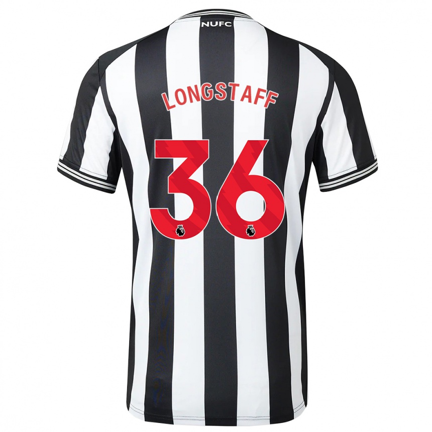 Damen Fußball Sean Longstaff #36 Schwarz-Weiss Heimtrikot Trikot 2023/24 T-Shirt Luxemburg
