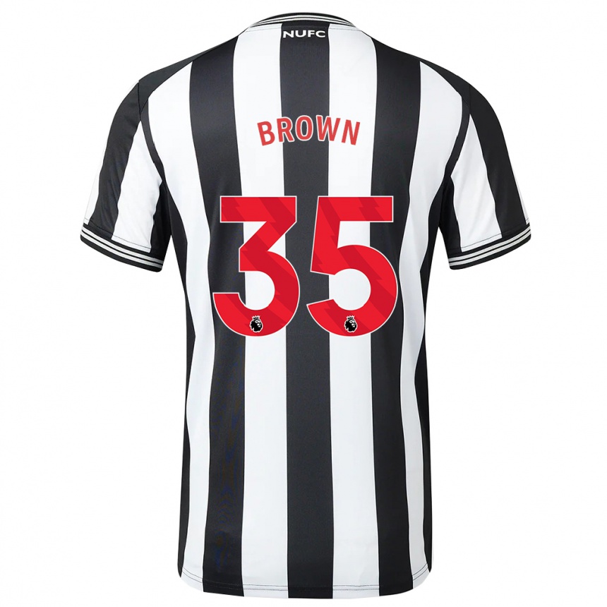 Damen Fußball Will Brown #35 Schwarz-Weiss Heimtrikot Trikot 2023/24 T-Shirt Luxemburg
