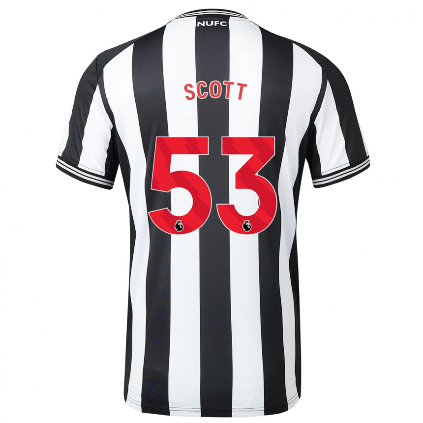 Damen Fußball Joshua Scott #53 Schwarz-Weiss Heimtrikot Trikot 2023/24 T-Shirt Luxemburg