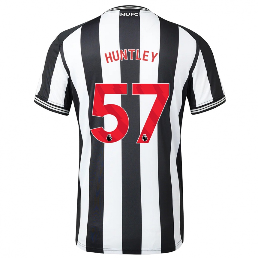 Damen Fußball James Huntley #57 Schwarz-Weiss Heimtrikot Trikot 2023/24 T-Shirt Luxemburg
