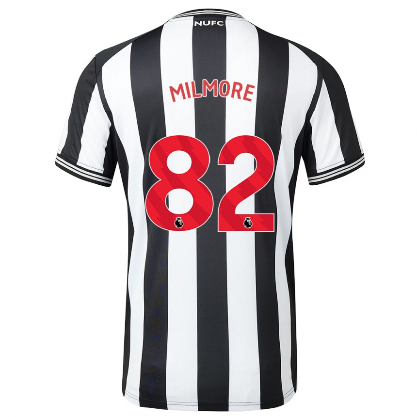 Damen Fußball Carter Milmore #82 Schwarz-Weiss Heimtrikot Trikot 2023/24 T-Shirt Luxemburg