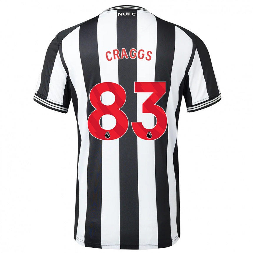 Damen Fußball Luke Craggs #83 Schwarz-Weiss Heimtrikot Trikot 2023/24 T-Shirt Luxemburg