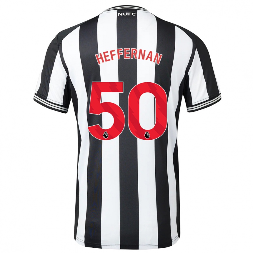 Damen Fußball Cathal Heffernan #50 Schwarz-Weiss Heimtrikot Trikot 2023/24 T-Shirt Luxemburg