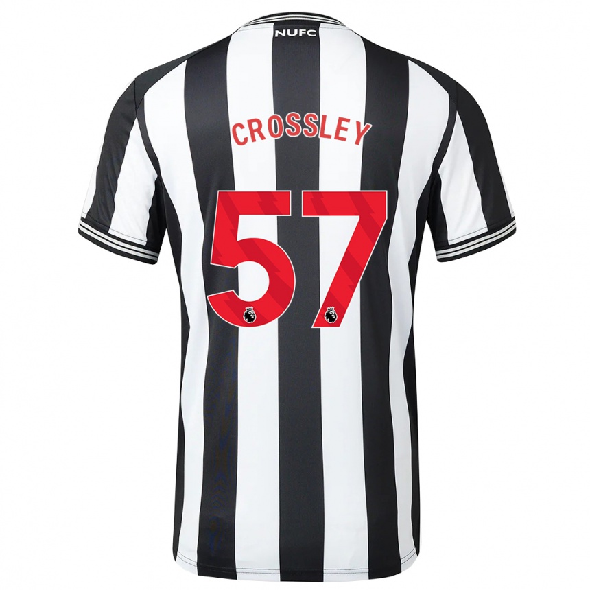 Damen Fußball Kyle Crossley #57 Schwarz-Weiss Heimtrikot Trikot 2023/24 T-Shirt Luxemburg