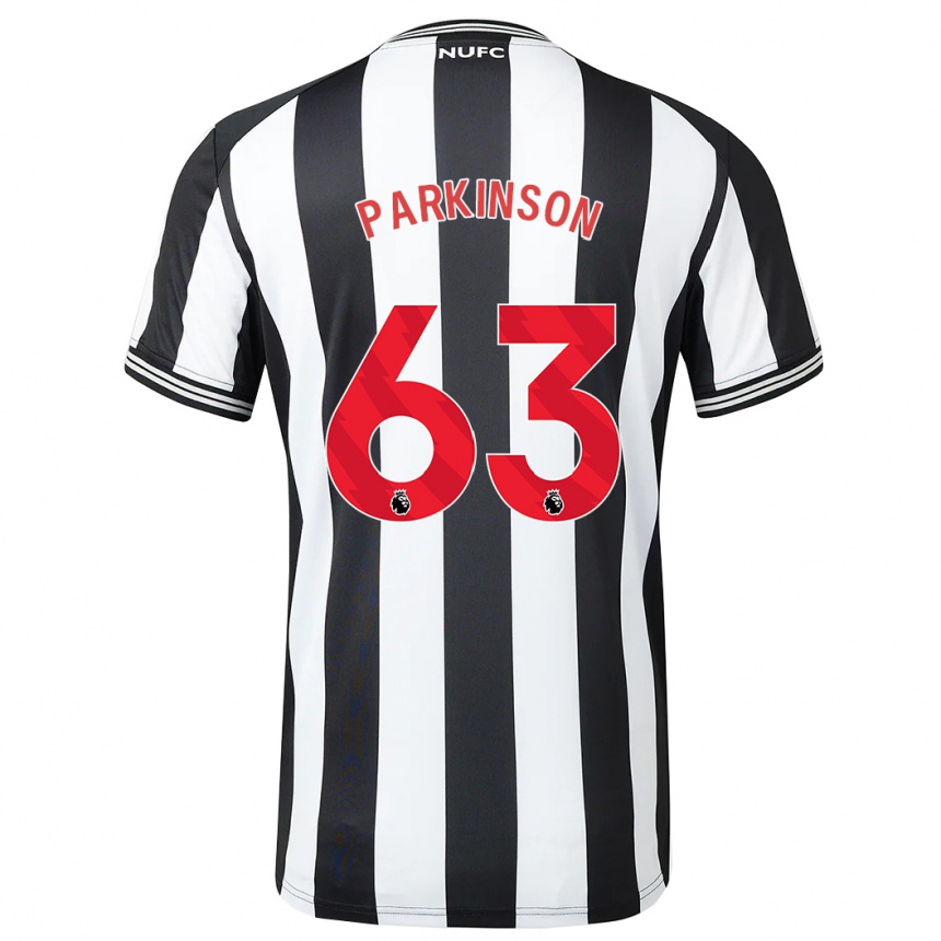 Damen Fußball Ben Parkinson #63 Schwarz-Weiss Heimtrikot Trikot 2023/24 T-Shirt Luxemburg