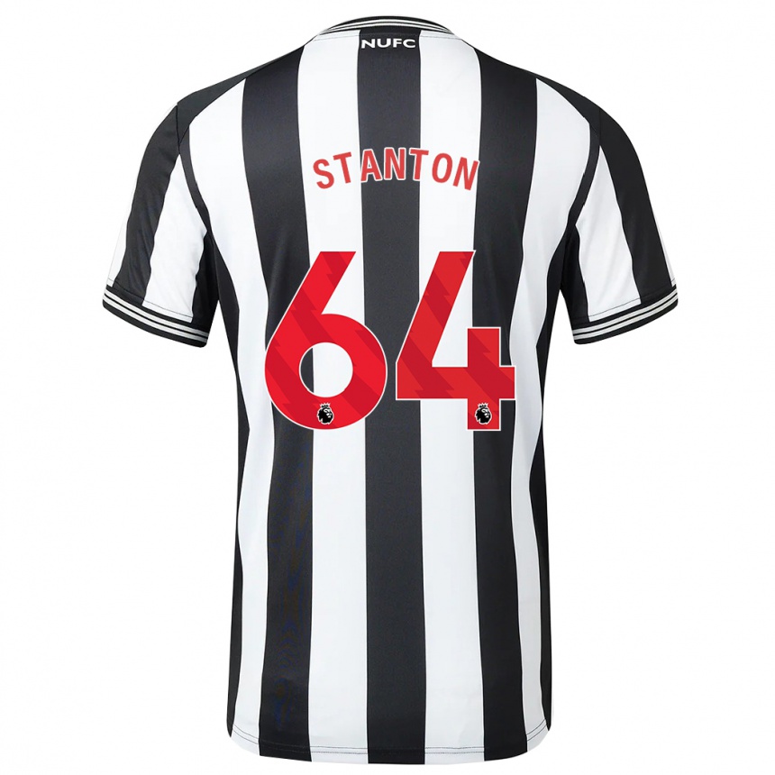 Damen Fußball Ellis Stanton #64 Schwarz-Weiss Heimtrikot Trikot 2023/24 T-Shirt Luxemburg