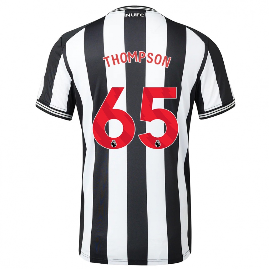 Damen Fußball Ciaran Thompson #65 Schwarz-Weiss Heimtrikot Trikot 2023/24 T-Shirt Luxemburg
