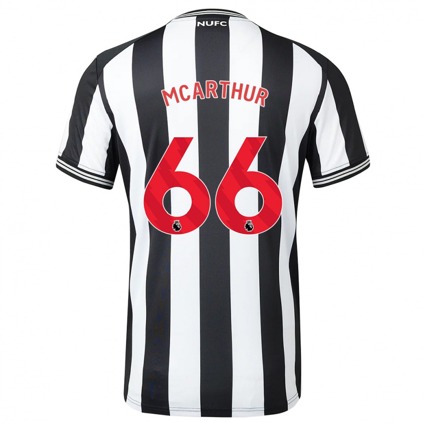 Damen Fußball Charlie Mcarthur #66 Schwarz-Weiss Heimtrikot Trikot 2023/24 T-Shirt Luxemburg