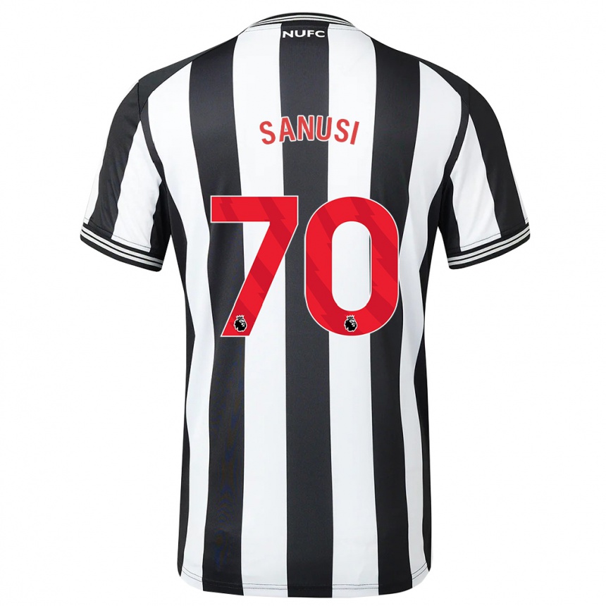 Damen Fußball Trevan Sanusi #70 Schwarz-Weiss Heimtrikot Trikot 2023/24 T-Shirt Luxemburg