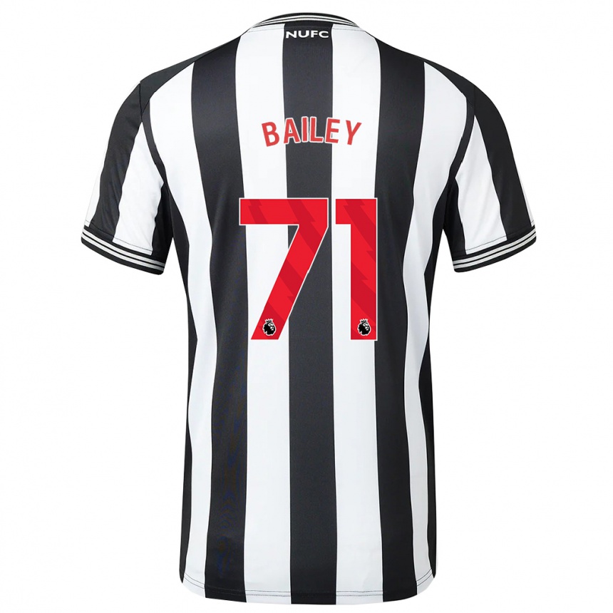 Damen Fußball Scott Bailey #71 Schwarz-Weiss Heimtrikot Trikot 2023/24 T-Shirt Luxemburg