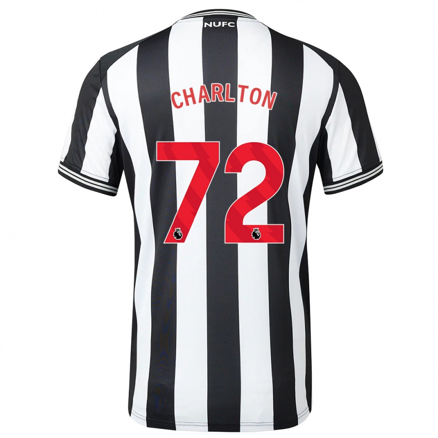 Damen Fußball Dylan Charlton #72 Schwarz-Weiss Heimtrikot Trikot 2023/24 T-Shirt Luxemburg