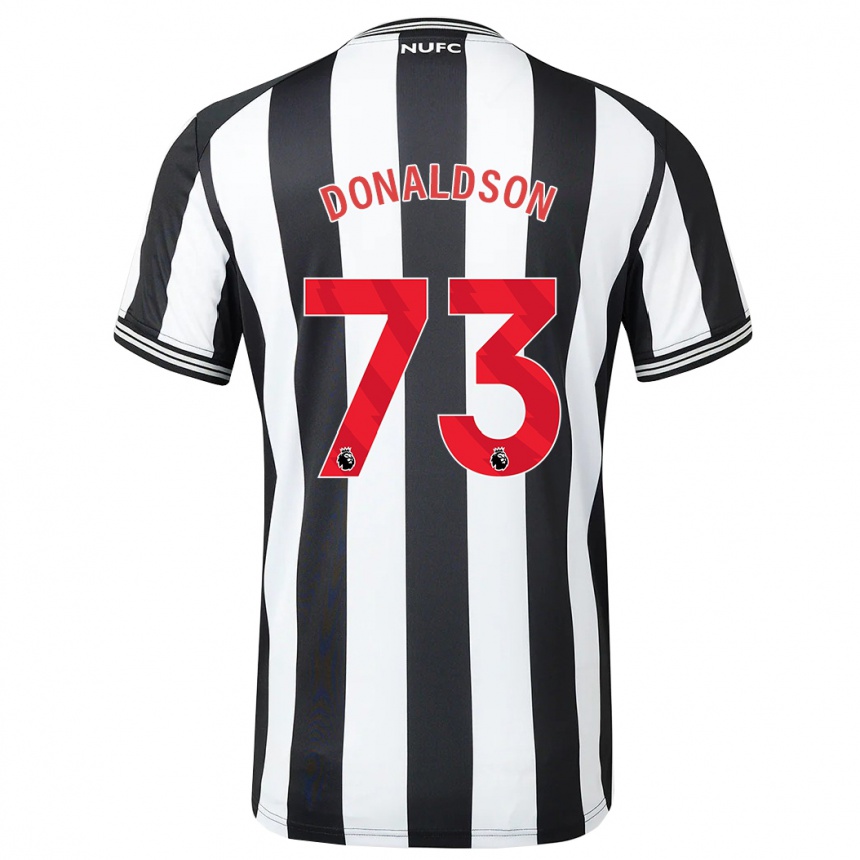 Damen Fußball Josh Donaldson #73 Schwarz-Weiss Heimtrikot Trikot 2023/24 T-Shirt Luxemburg