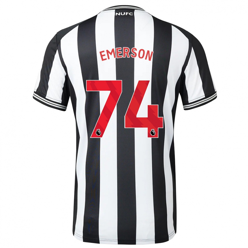 Damen Fußball Johnny Emerson #74 Schwarz-Weiss Heimtrikot Trikot 2023/24 T-Shirt Luxemburg