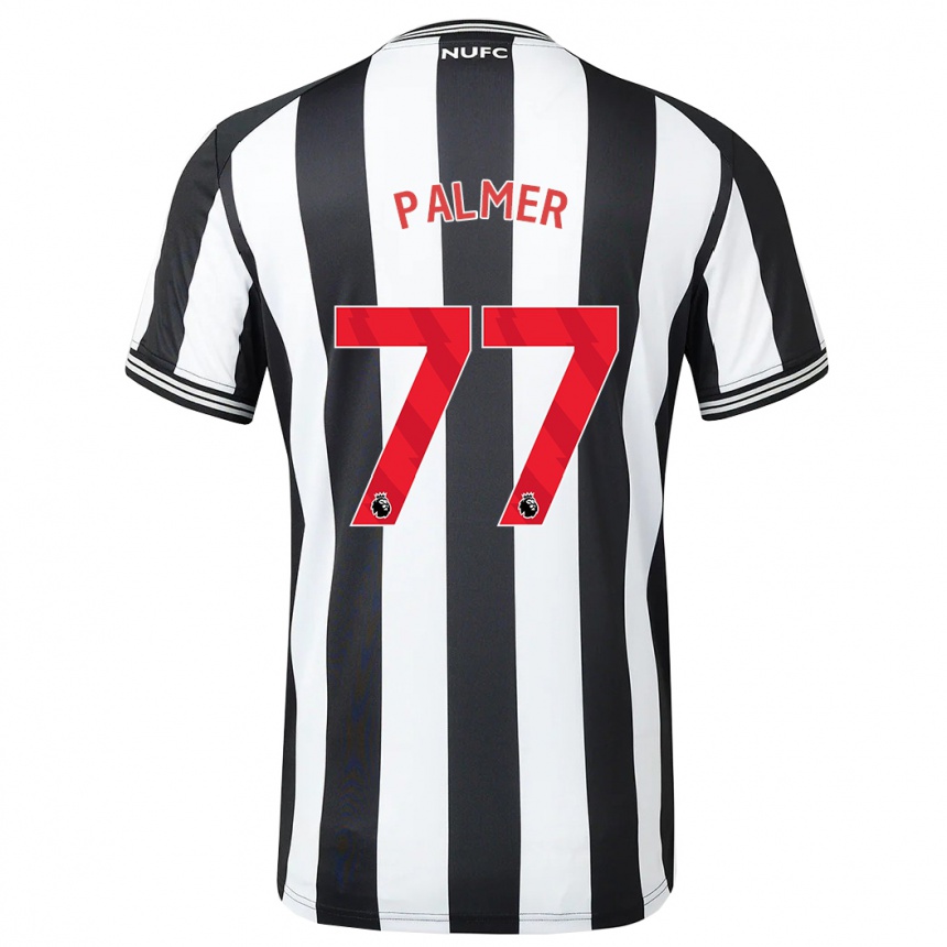 Damen Fußball Darren Palmer #77 Schwarz-Weiss Heimtrikot Trikot 2023/24 T-Shirt Luxemburg