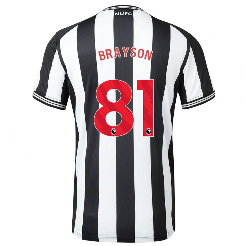 Damen Fußball Joe Brayson #81 Schwarz-Weiss Heimtrikot Trikot 2023/24 T-Shirt Luxemburg
