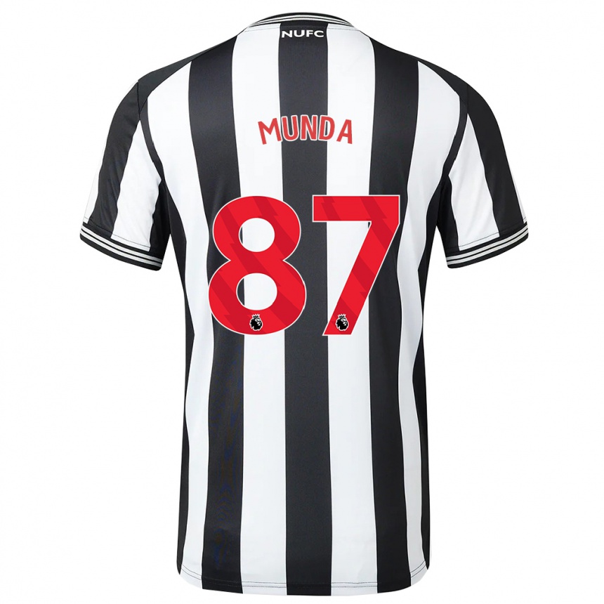 Damen Fußball Anthony Munda #87 Schwarz-Weiss Heimtrikot Trikot 2023/24 T-Shirt Luxemburg