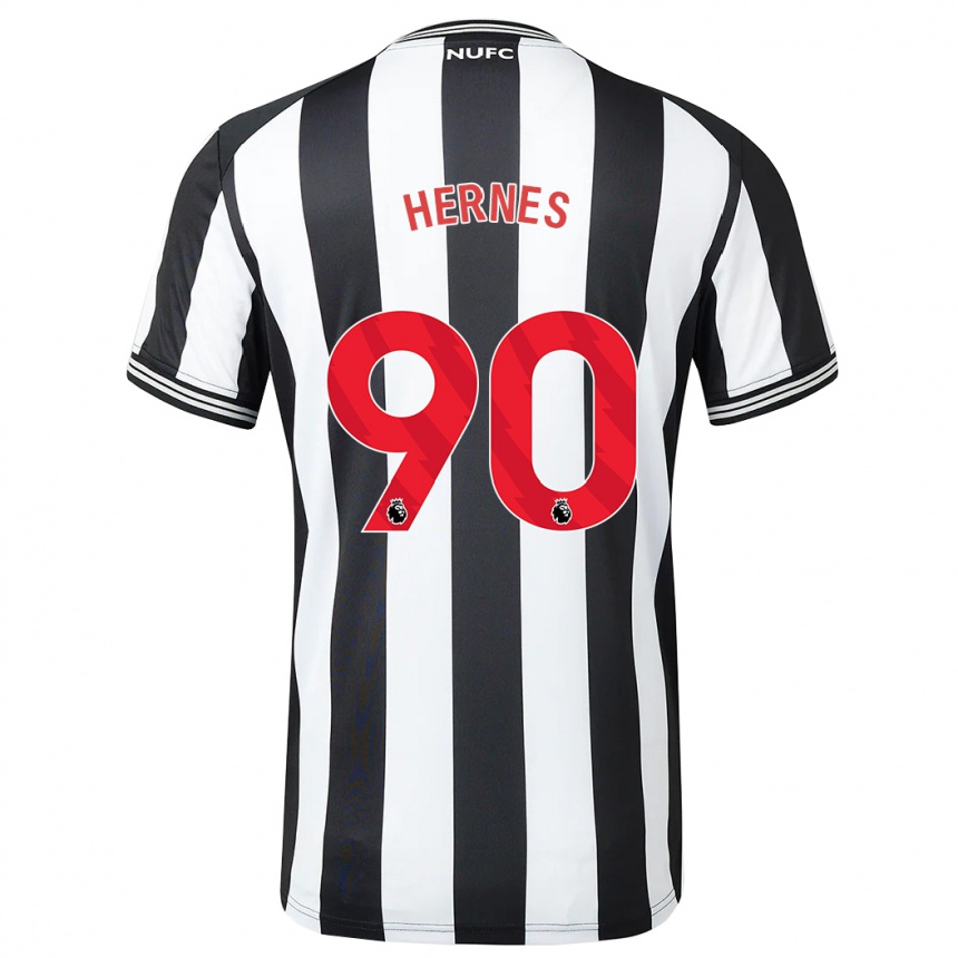 Damen Fußball Travis Hernes #90 Schwarz-Weiss Heimtrikot Trikot 2023/24 T-Shirt Luxemburg