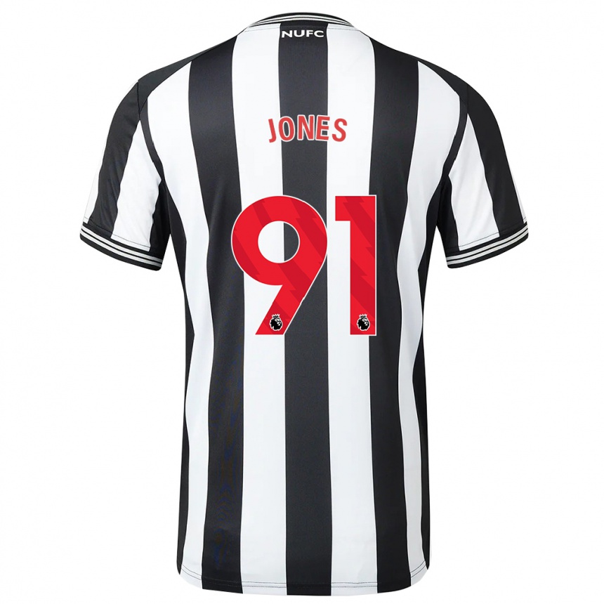 Damen Fußball Tyler Jones #91 Schwarz-Weiss Heimtrikot Trikot 2023/24 T-Shirt Luxemburg