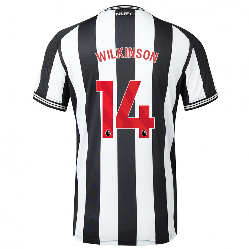 Damen Fußball Sharna Wilkinson #14 Schwarz-Weiss Heimtrikot Trikot 2023/24 T-Shirt Luxemburg
