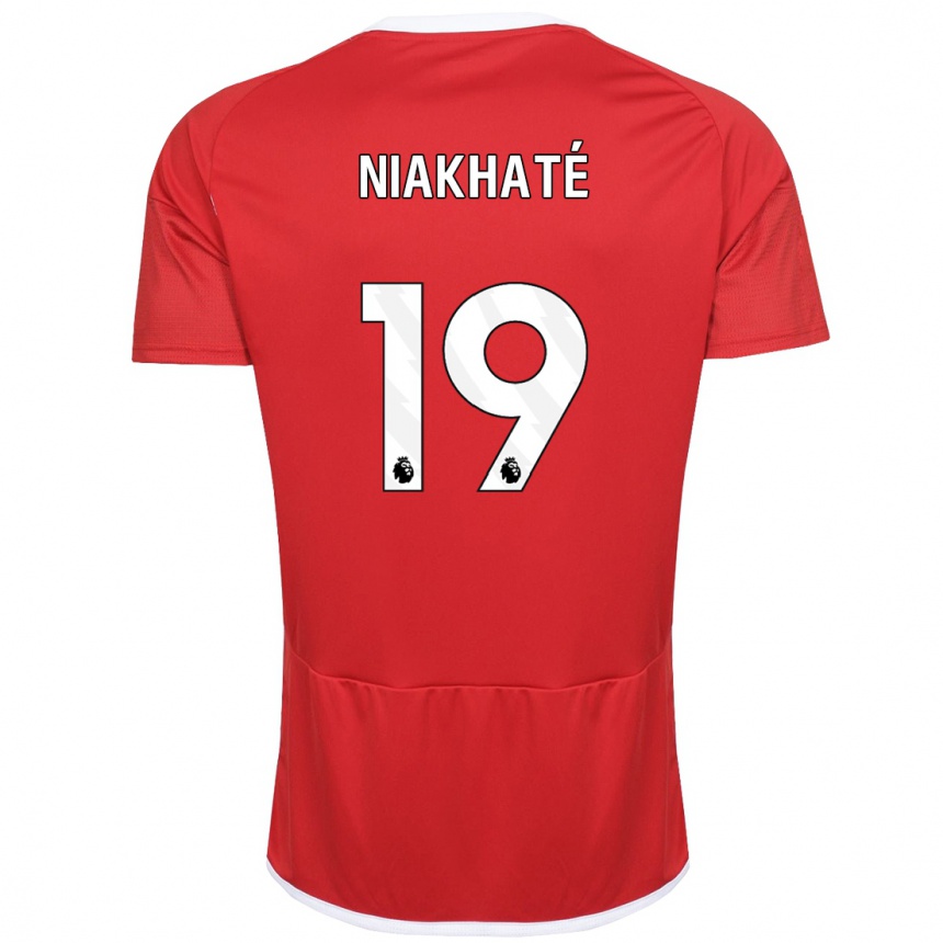 Damen Fußball Moussa Niakhaté #19 Rot Heimtrikot Trikot 2023/24 T-Shirt Luxemburg