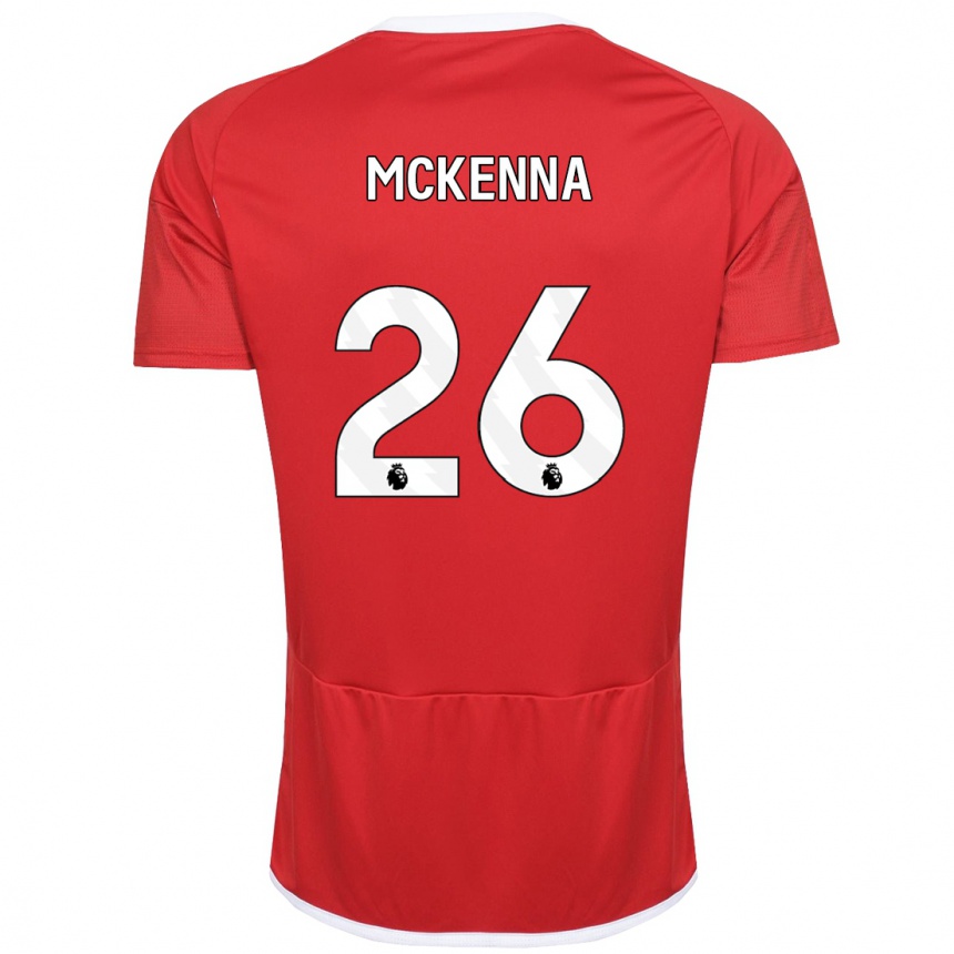 Damen Fußball Scott Mckenna #26 Rot Heimtrikot Trikot 2023/24 T-Shirt Luxemburg