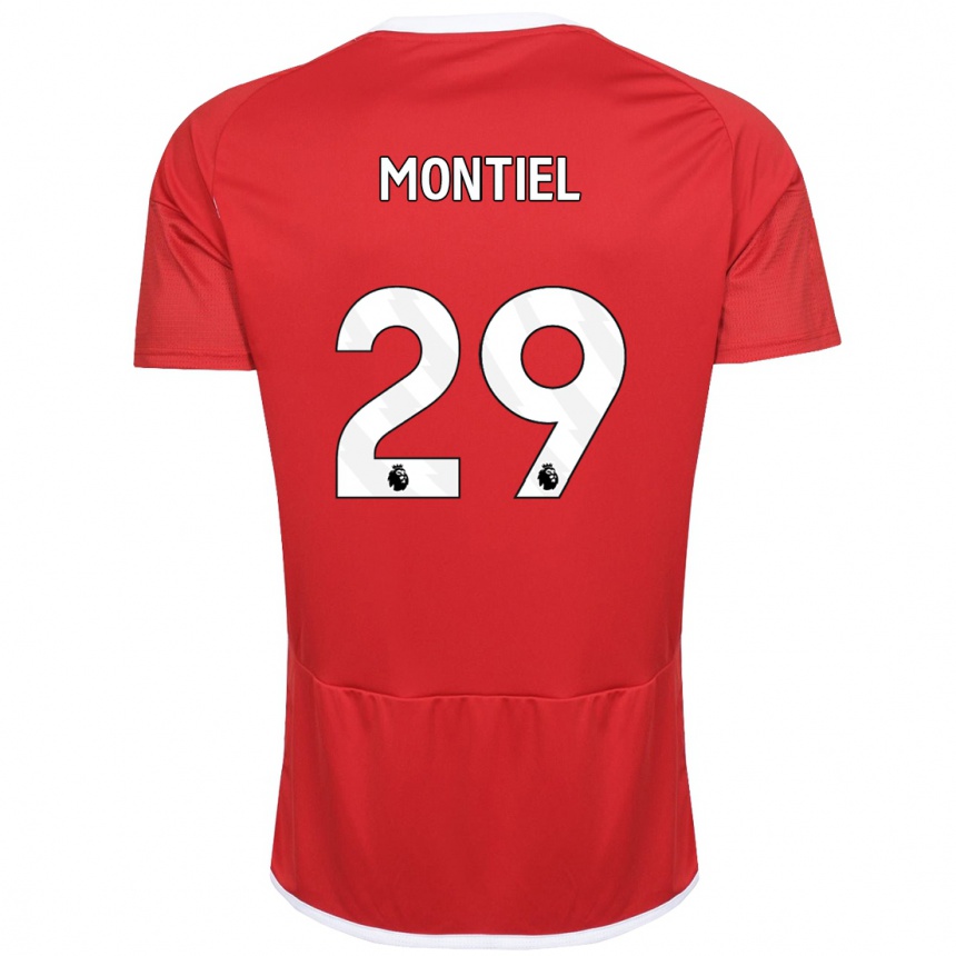Damen Fußball Gonzalo Montiel #29 Rot Heimtrikot Trikot 2023/24 T-Shirt Luxemburg