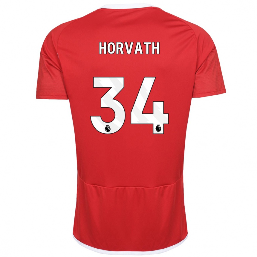Damen Fußball Ethan Horvath #34 Rot Heimtrikot Trikot 2023/24 T-Shirt Luxemburg