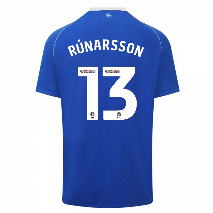 Damen Fußball Runar Alex Runarsson #13 Blau Heimtrikot Trikot 2023/24 T-Shirt Luxemburg