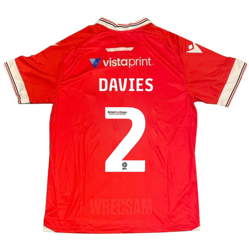 Damen Fußball Phoebe Davies #2 Rot Heimtrikot Trikot 2023/24 T-Shirt Luxemburg