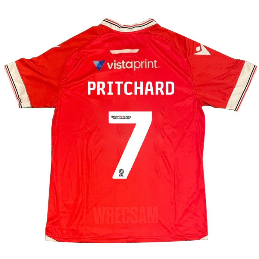 Damen Fußball Rebecca Pritchard #7 Rot Heimtrikot Trikot 2023/24 T-Shirt Luxemburg