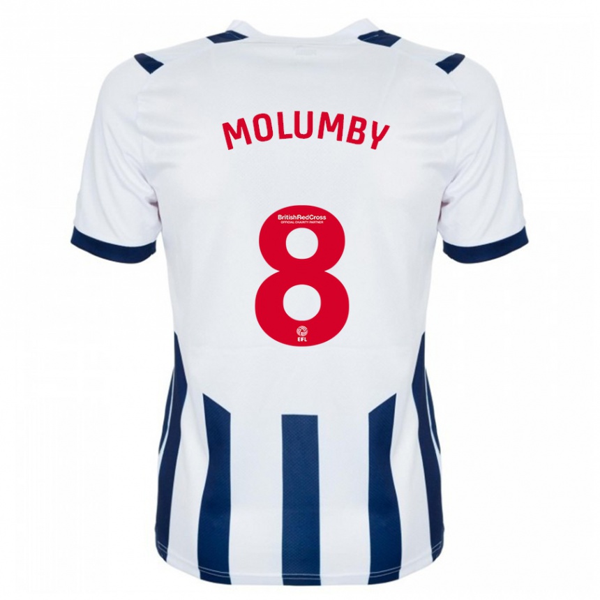 Damen Fußball Jayson Molumby #8 Weiß Heimtrikot Trikot 2023/24 T-Shirt Luxemburg